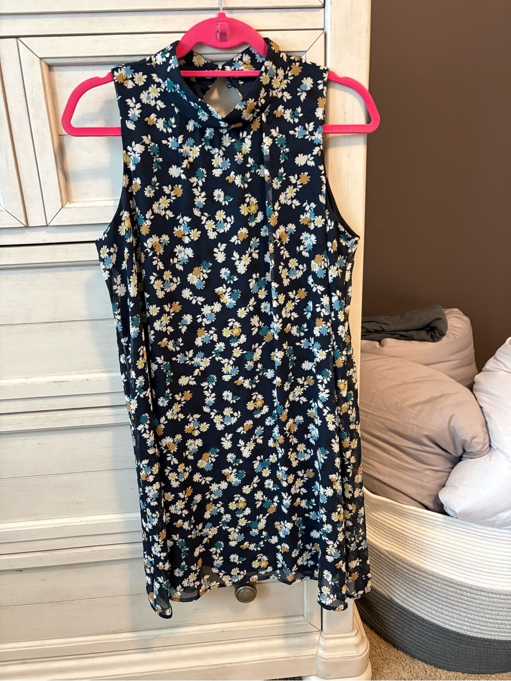 Tommy Hilfiger Navy Floral Sleeveless Mini Dress